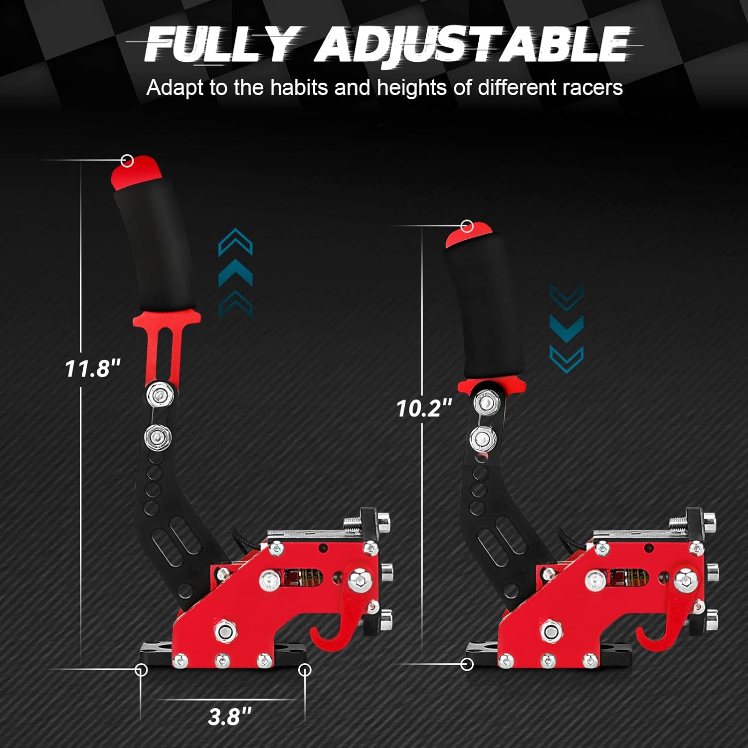 64 Bit USB PC Handbrake, Sim Handbrake Compatible with Logitech G27 G29 G920 T500 T300 Linear E Brake for Sim Racing Games DiRT Rally 2/4, LFS, Project CARS 2/3, Assetto Corsa , WRC 7/8/9,Forza Horizon 4/5, Fanatecosw PC Windows Hall Sensor with 78 inch USB Cable (With Clamp, Black)