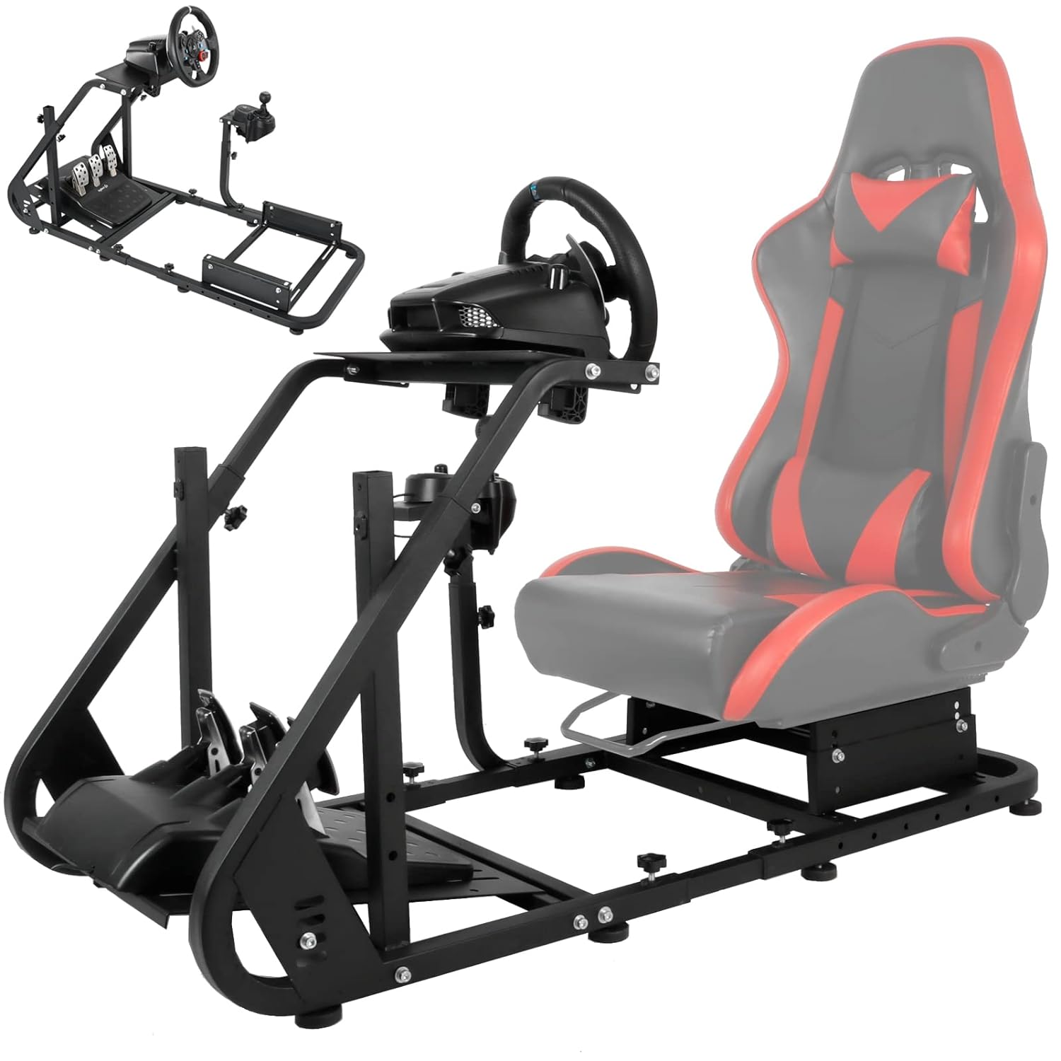 Dardoo Gaming Simulator Cockpit Frame Fits All Logitech G923 G29 G920, Thrustmaster Wheels Racing Wheel Stand Compatible with Xbox One, PS4, PC, Not Included Steering Wheel, Pedal, handbrake and seat