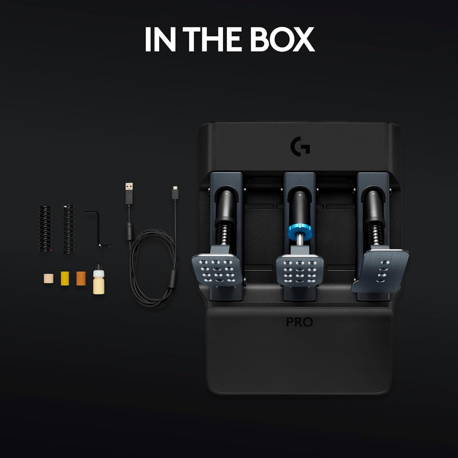 Logitech G PRO Racing Pedals - Racing Simulator Pedals with 100kg Load Cell Brake, Fully Customizable, Swappable Springs  Elastomers, Modular Design