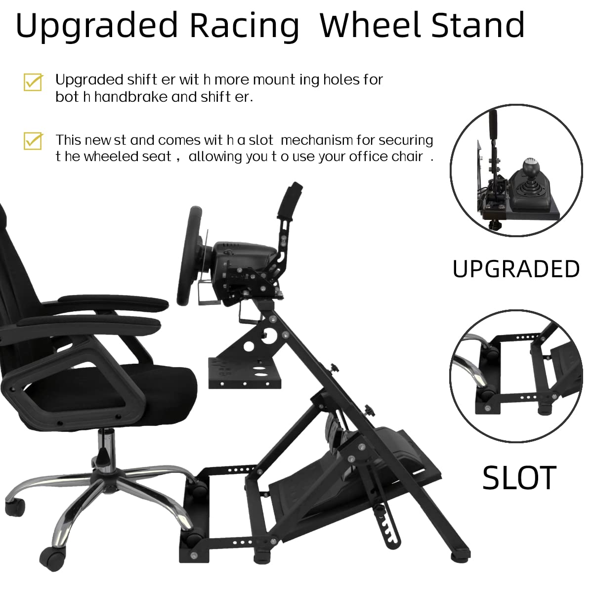 Marada Foldable Racing Wheel Stand Flight Sim Cockpit Compatible with Logitech, Thrustmaster and PXN Gaming Devices Adjustable X-Shape Simulator Mount Electronic Device Not Included