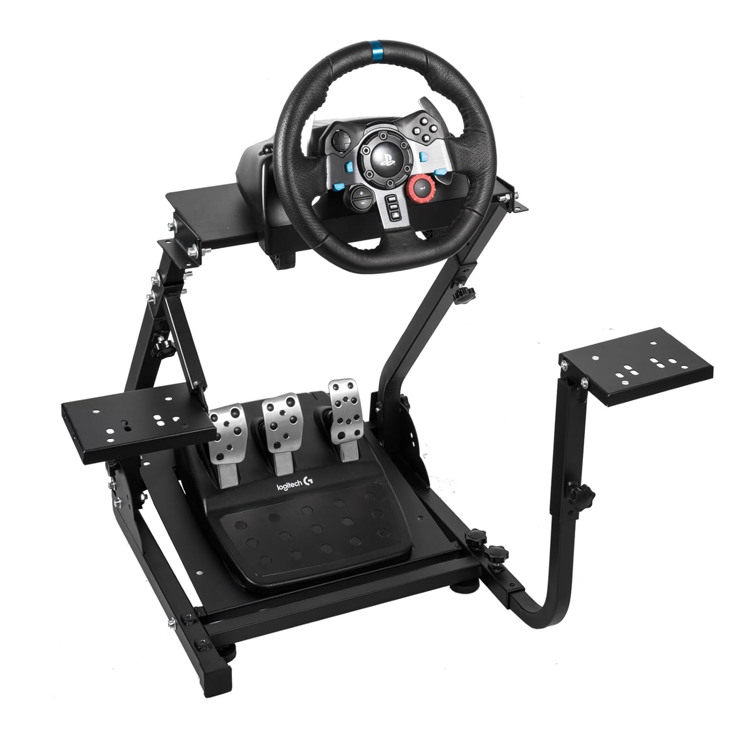 Mokapit Foldable Racing Sim Stand Compatible with Logitech/Thrustmaster/PXN G25,G27,G29,G920,T300RS,T500RS Adjustable Gaming Cockpit Steering Wheel  Pedal  Handbrake NOT Included