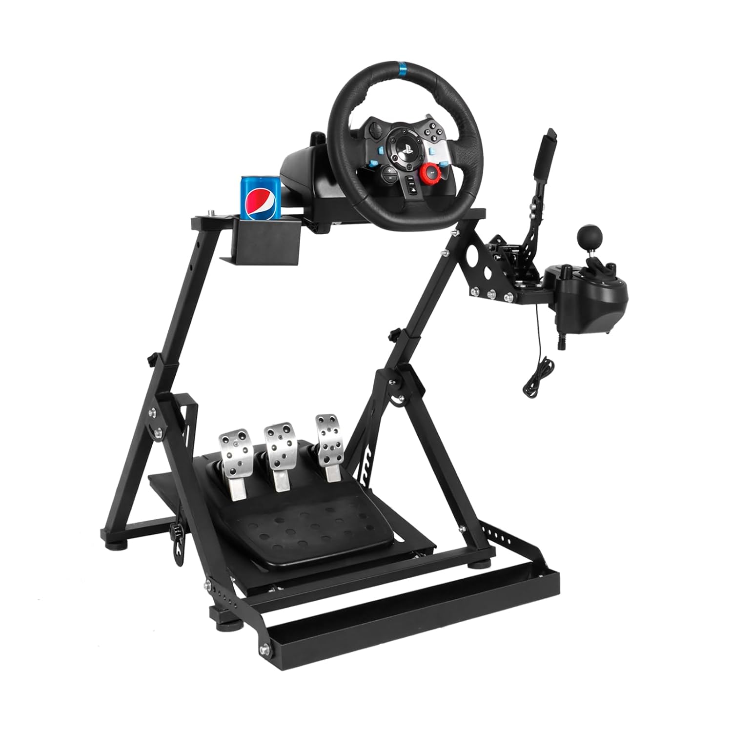 Mokapit Foldable Racing Sim Stand Compatible with Logitech/Thrustmaster/PXN G25,G27,G29,G920,T300RS,T500RS Adjustable Gaming Cockpit Steering Wheel  Pedal  Handbrake NOT Included