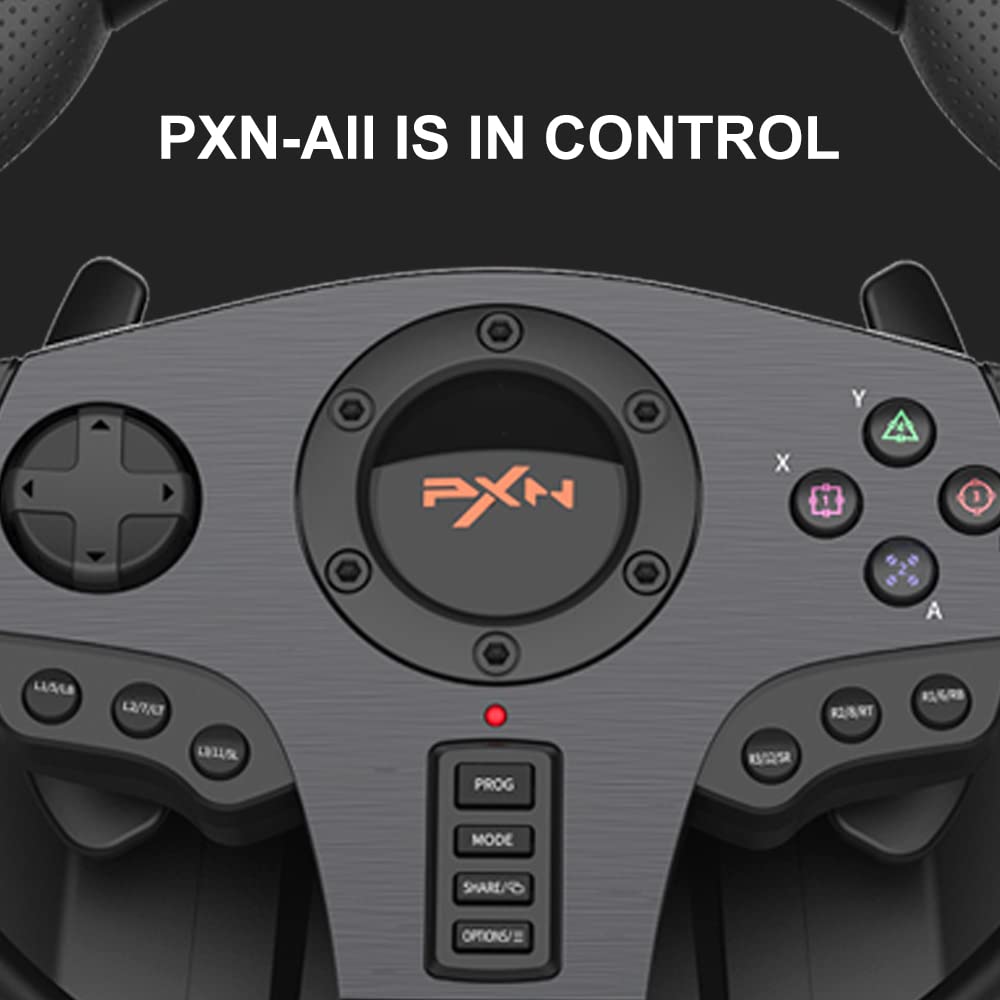 PXN V900 Steering Wheel Gaming - 270/900° Sim Xbox Racing Wheel with Pedals Paddle Shifter Vibration Feedback Wheel for Xbox One, Xbox Series S/X, PC, PS3, PS4, Switch, Android TV