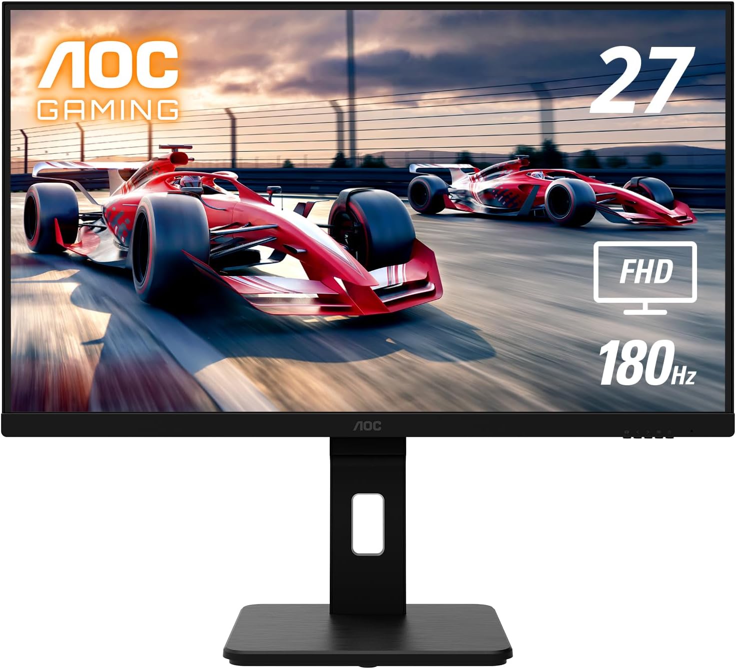 AOC 27G15 27 Gaming Monitor, Full HD 1920x1080, 180Hz 1ms, Adaptive-Sync, HDR10, Pivot  Height Adjustable, Console Gaming Ready, Xbox PS5 Switch, 3-Year Zero-Bright-Dot