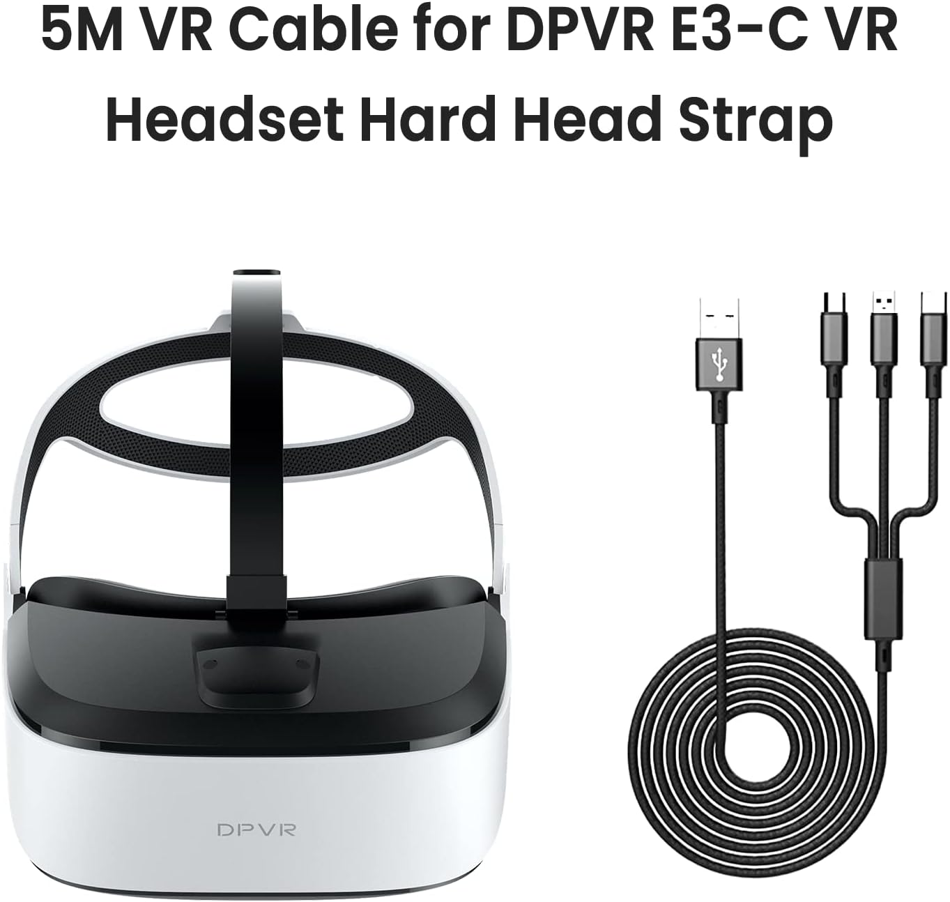 DPVR E3C Virtual Reality Headset, Black Hard Strap VR Set for Business of Egg Seats Headset, VR Simulator Riders, VR Moto and and VR Flying, VR Headsets Hardband Not for Personal User and VR Gmes