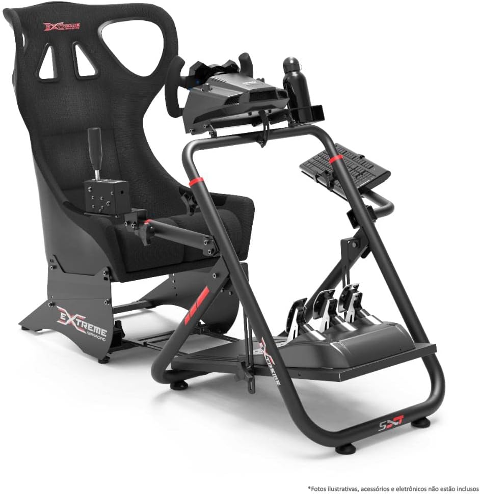 Extreme Sim Racing Wheel Stand Cockpit SXT V2 Racing Simulator - Racing Wheel Stand Black Edition For Logitech G25, G27, G29, G920, Thrustmaster And Fanatec - Heavy Dutty and Foldable