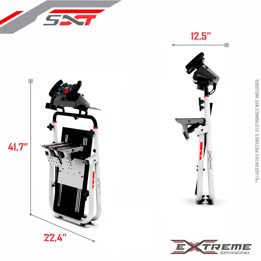 Extreme Sim Racing Wheel Stand Cockpit SXT V2 Racing Simulator - Racing Wheel Stand For Logitech G25, G27, G29, G920, Thrustmaster And Fanatec - Wheel Locks Included - Nardo Gray