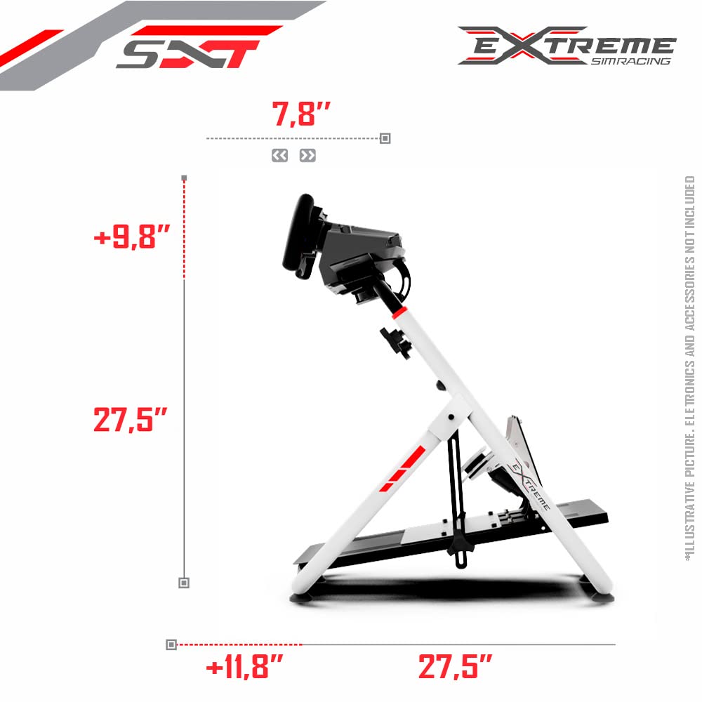 Extreme Sim Racing Wheel Stand Cockpit SXT V2 Racing Simulator - Racing Wheel Stand For Logitech G25, G27, G29, G920, Thrustmaster And Fanatec - Wheel Locks Included - Nardo Gray