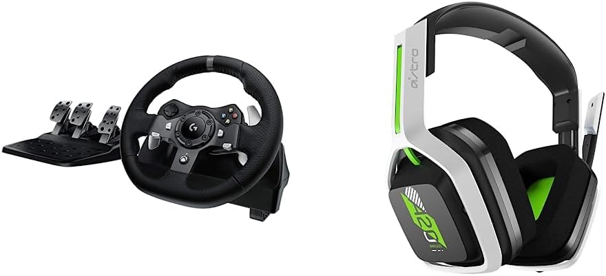 Logitech G920 Driving Force Racing Wheel and Floor Pedals, Real Force Feedback, Stainless Steel Paddle Shifters, Leather Steering Wheel Cover for Xbox Series X|S, Xbox One, PC, Mac - Black