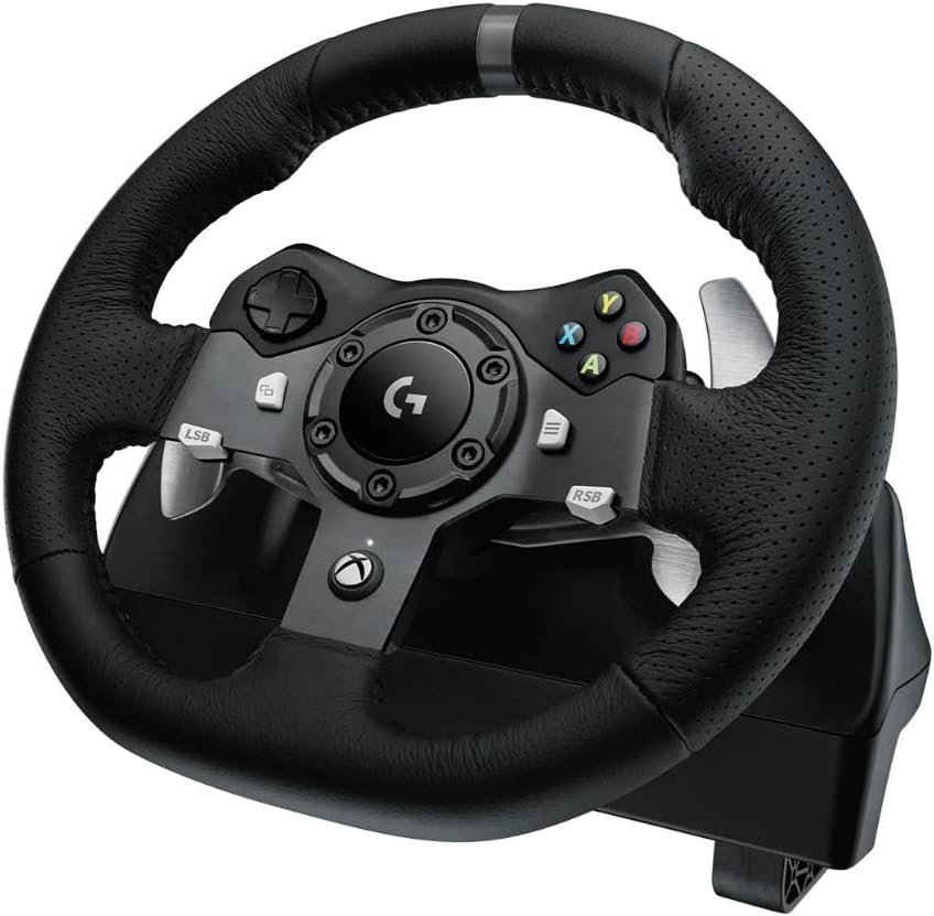 logitech G920 Dual-motor Feedback Driving Force USB Racing Wheel with Responsive Pedals for Xbox One (Renewed)