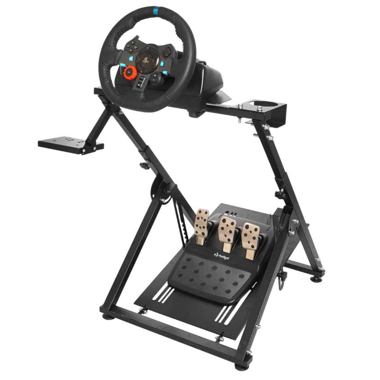 Marada Racing Steering Wheel Stand X Simulator Frame Fits for PXN/Thrustmaster/Logitech G29, G23, G920, T300RS, T150 Foldable  Tilt-Adjustable Steering Wheel  Pedal NOT Included