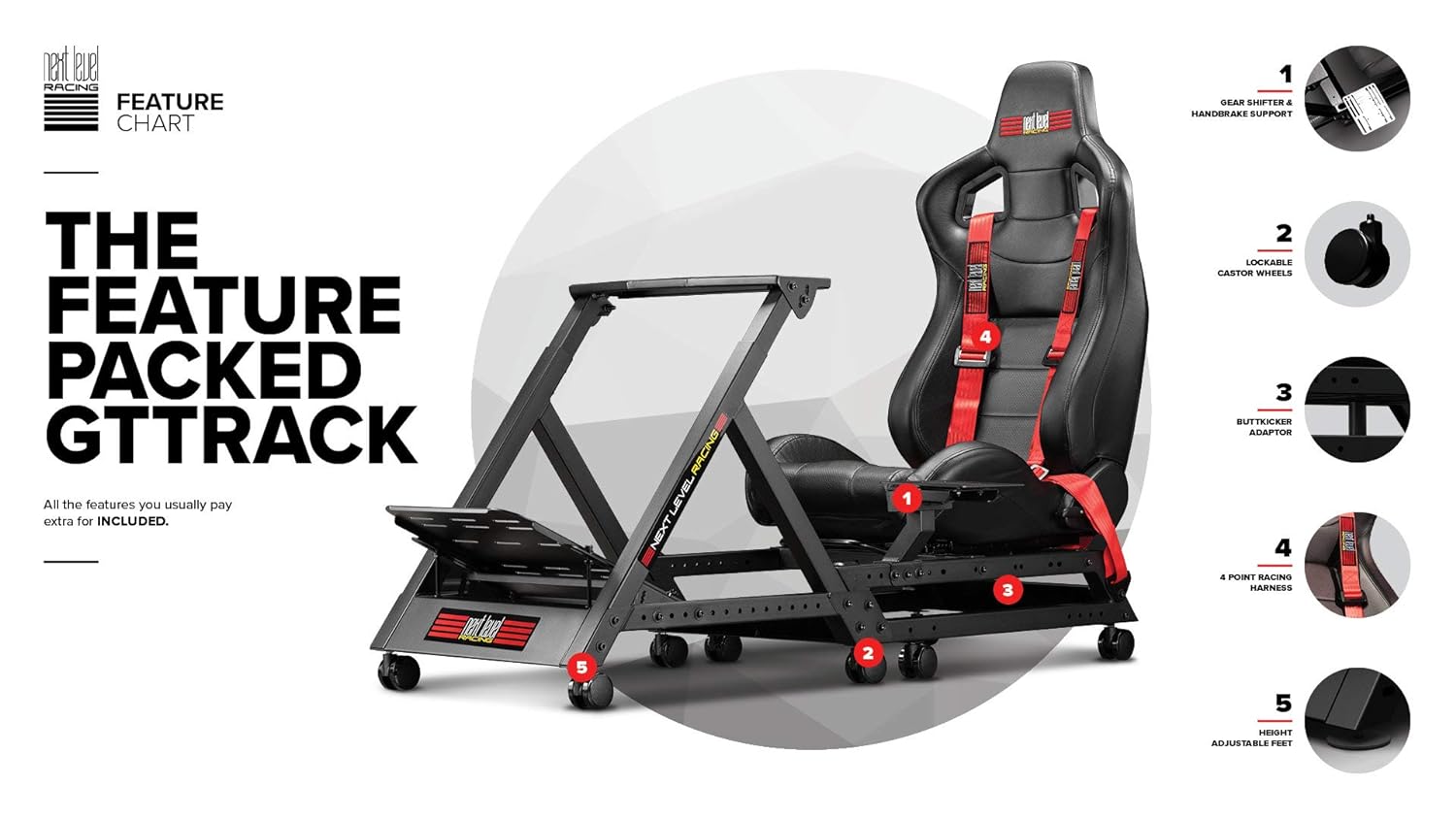 Next Level Racing GTTrack Simulator Cockpit (NLR-S009)