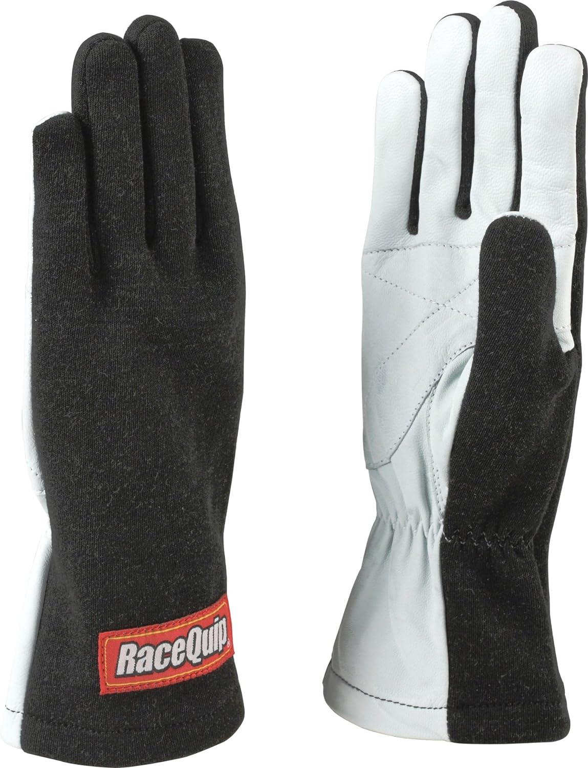 RaceQuip Basic Race Gloves 350 Series 1 Layer Nomex Non SFI Black Medium 350003