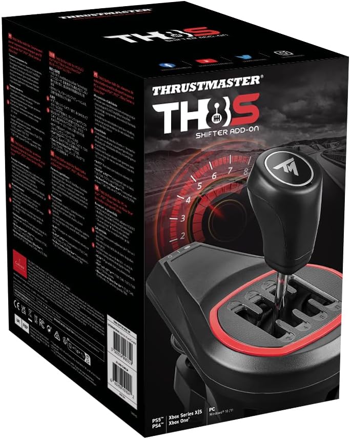 Thrustmaster TH8S Shifter Add-On, 8-Gear Shifter for Racing Wheel, Compatible with PlayStation, Xbox and PC