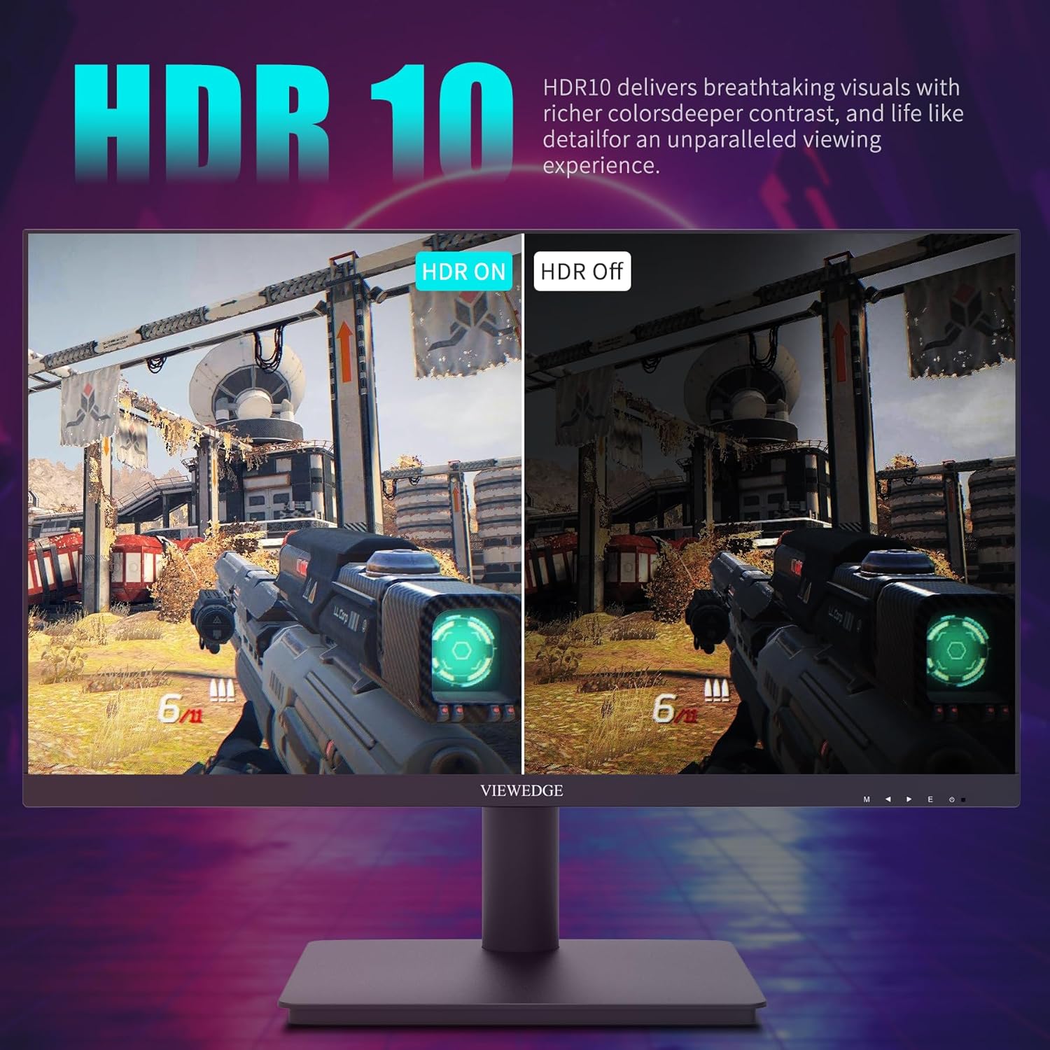 24 Inch Gaming Monitor with 165hz/144hz, IPS 1ms, FHD 1080p and HDR 10 | PC Computer Monitor with 105% sRGB, Bluelight Filter, 2 HDMI  1 DP Port, Support Freesync and VESA