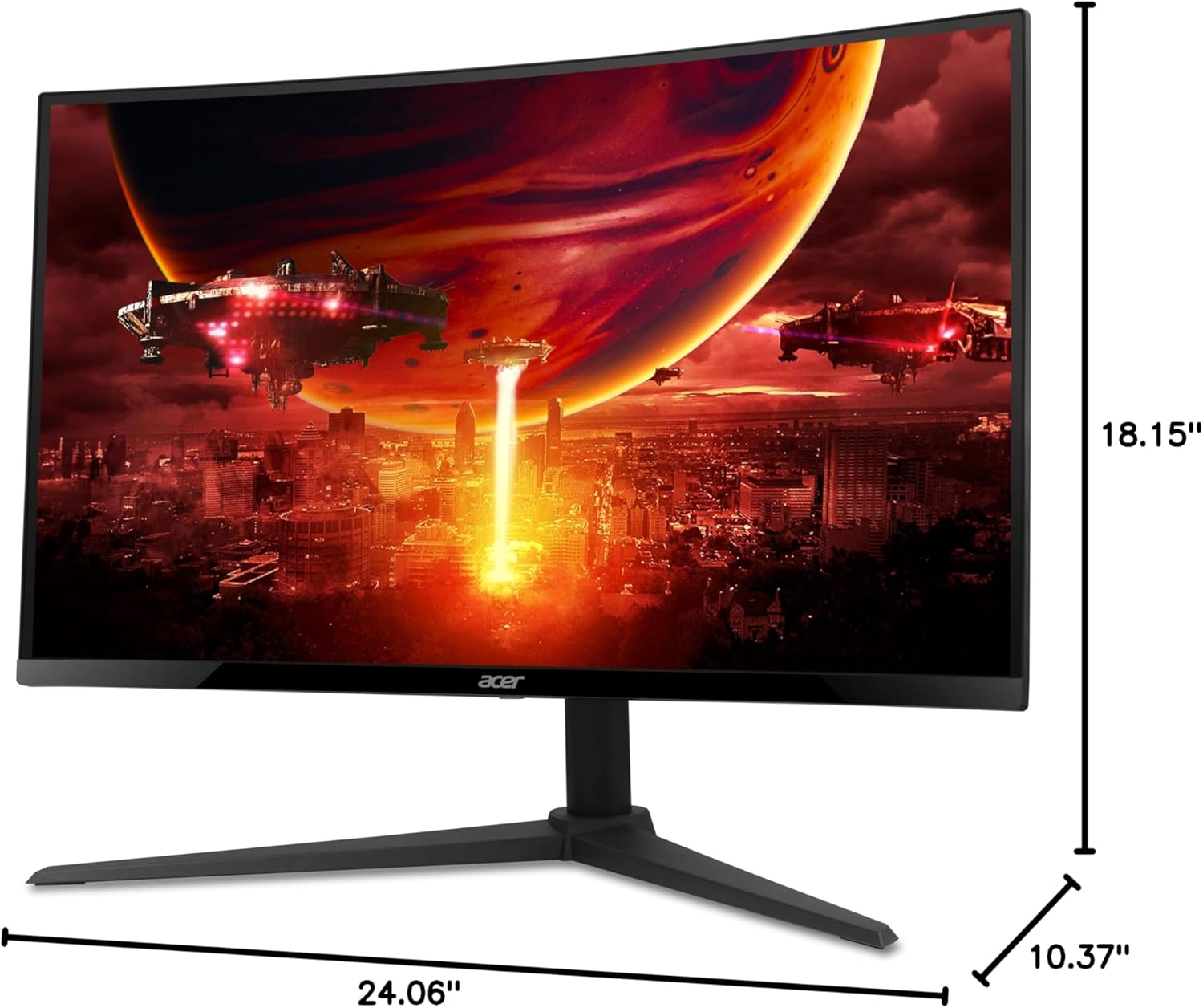 Acer Nitro 27 1500R Curved Full HD PC Gaming Monitor | AMD FreeSync Premium | 240Hz | 1ms VRB | Speakers | HDR10 | ErgoStand | VESA Mounting Compliant | 1 x DP 1.4  2 x HDMI 2.0 | XZ270 X2bmiiphx