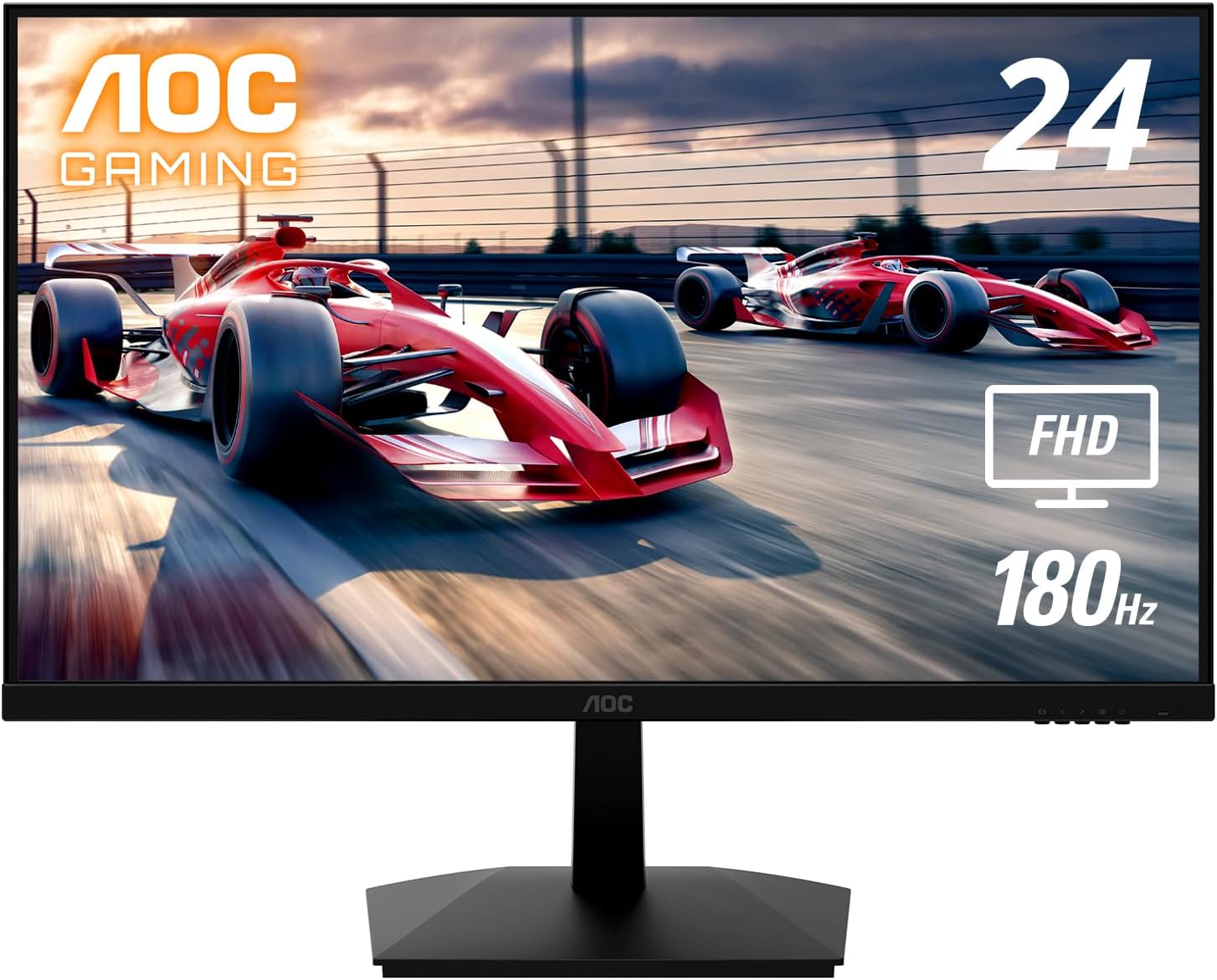 AOC 24G15N 24 Gaming Monitor, Full HD 1920x1080, 180Hz 1ms, 1x HDMI 2.0, 1x Display Port, Adaptive-Sync, 3-Sided Frameless, HDR Ready, Console Gaming Ready, 3-Year Zero-Bright-Dot