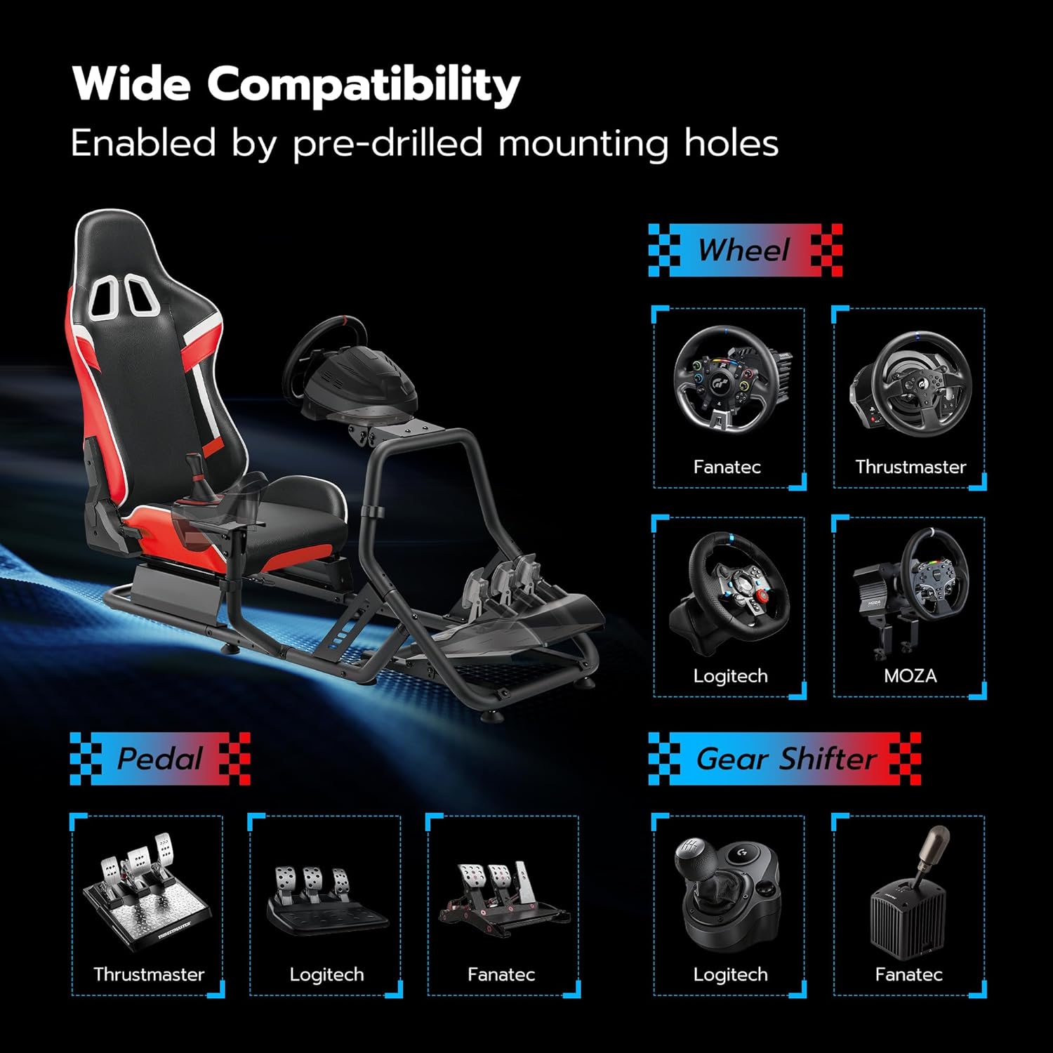 ARES WING Racing Simulator Cockpit with Seat, Formula and GT Sim Racing Cockpit Compatible with Fanatec, Thrustmaster, Logitech, Moza Racing Games on PS5, PS4, Xbox and PC