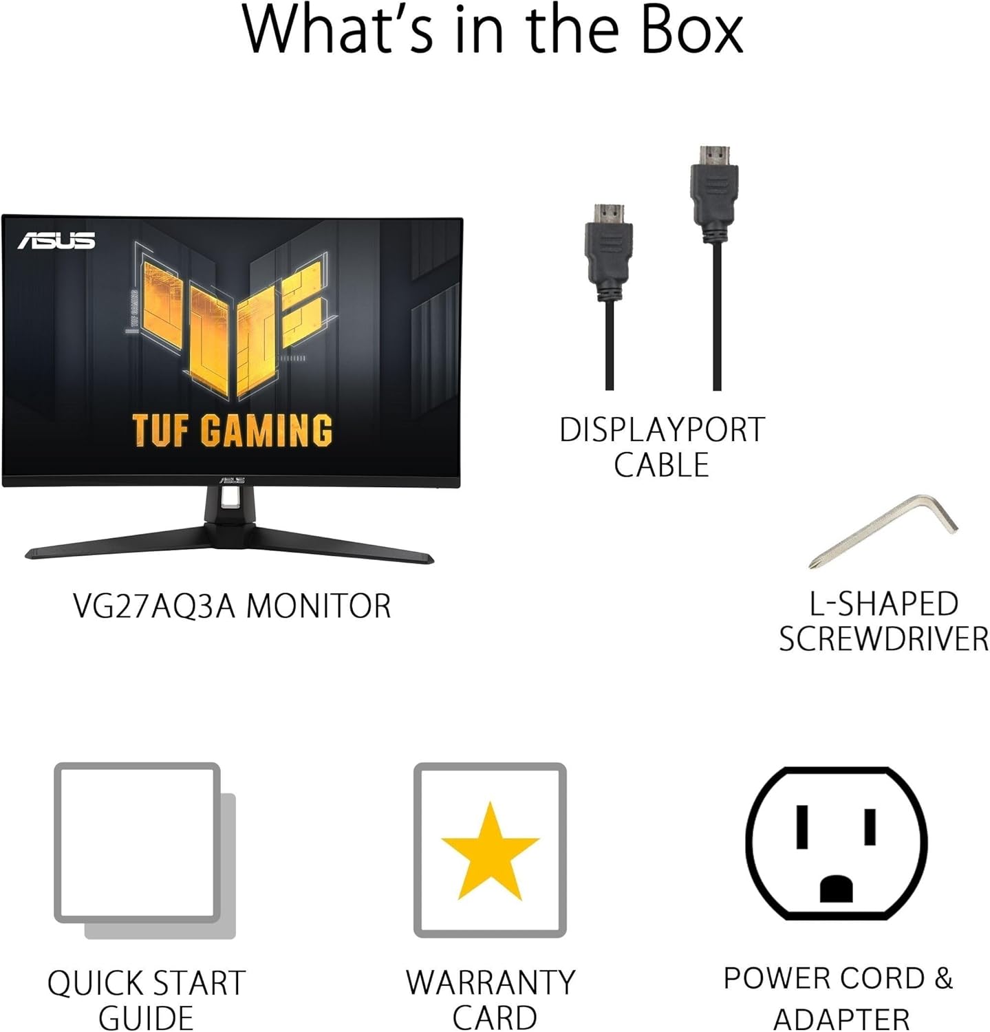 ASUS TUF Gaming 27” 1440P HDR Monitor (VG27AQ3A) – QHD (2560 x 1440), 180Hz, 1ms, Fast IPS, 130% sRGB, Extreme Low Motion Blur Sync, Speakers, Freesync Premium, G-SYNC Compatible, HDMI, DisplayPort