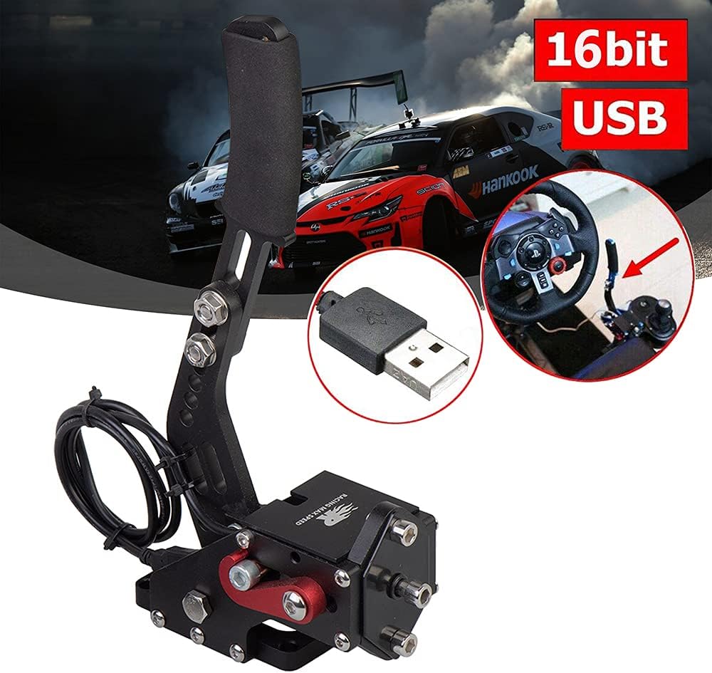 CNRAQR PC Racing Game USB Handbrake and Racing Simulator Shifter for G29 G27 G25 G920 with T300RS/GT 7+R