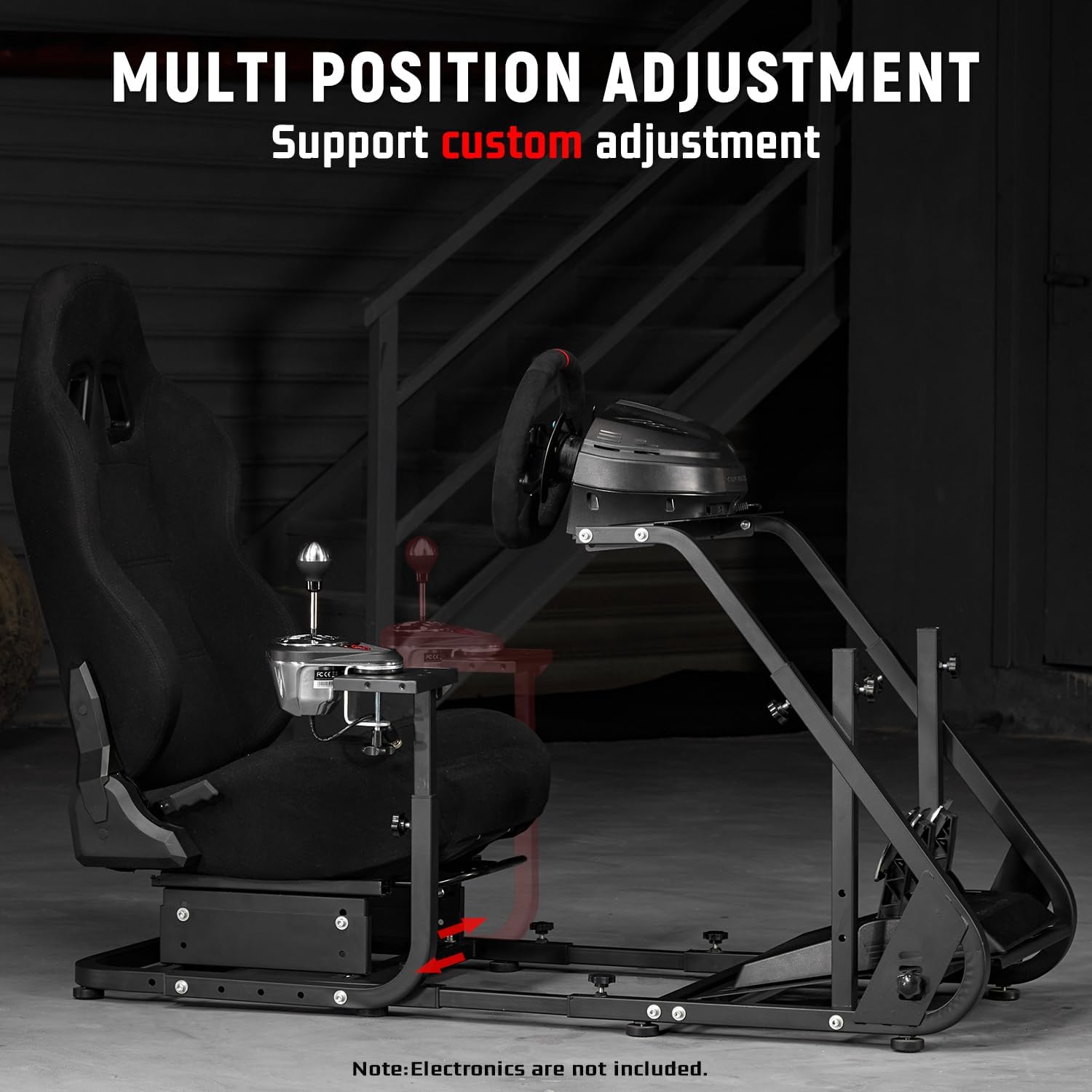 Dardoo G29 Racing Simulator Cockpit with Ergonomic Gaming Seat Fit for Logitech/Thrustmaster/Fanatec G25 G27 G923 T150,Steering Wheel Stand Mountable Monitor Mount,Not Include Wheel, Pedal and Shifter