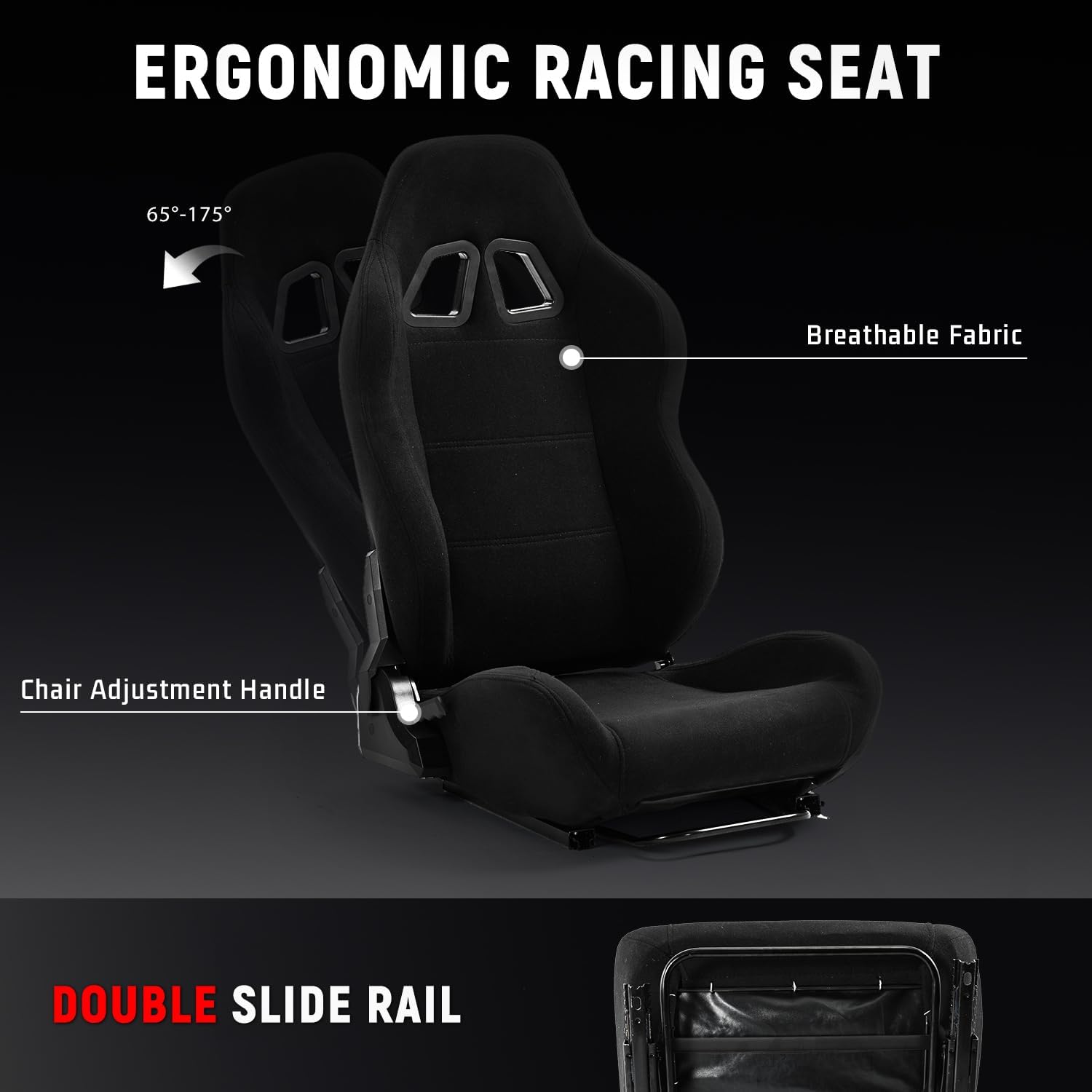 Dardoo G29 Racing Simulator Cockpit with Ergonomic Gaming Seat Fit for Logitech/Thrustmaster/Fanatec G25 G27 G923 T150,Steering Wheel Stand Mountable Monitor Mount,Not Include Wheel, Pedal and Shifter