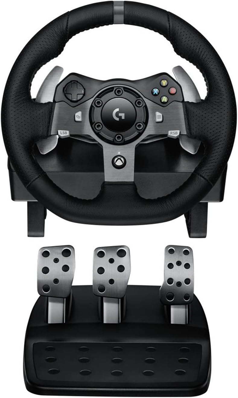 logitech G920 Dual-motor Feedback Driving Force USB Racing Wheel with Responsive Pedals for Xbox One (Renewed)