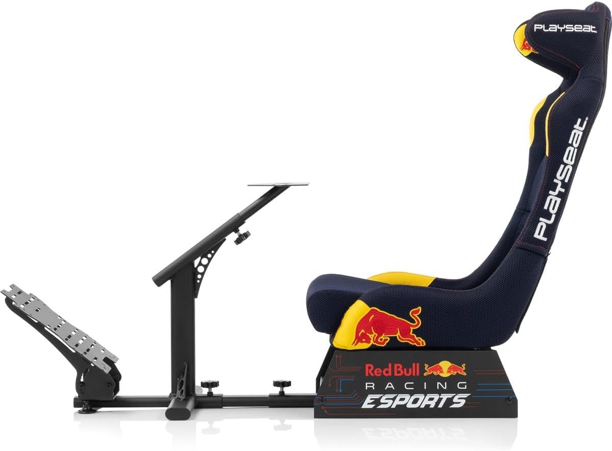 Playseat Evolution Pro Sim Racing Cockpit | Comfortable Racing Simulator Cockpit | Compatible with all Steering Wheels  Pedals on the Market | Supports PC  Console | Redbull Racing Esports edition