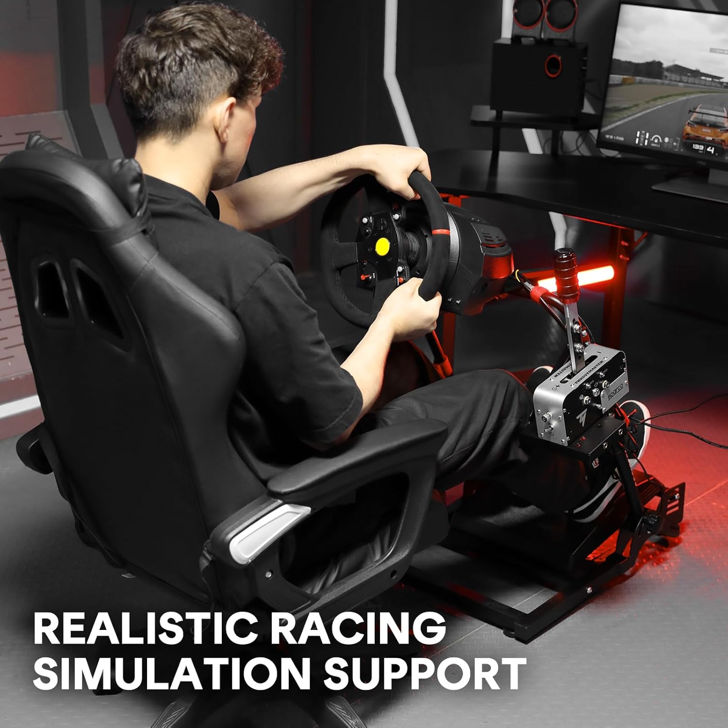 RACGTING Racing Wheel Stand for Logitech G29 G920 G923 G27 G25,Quick Assembly Steering Wheel Stand for Thrustmaster T248X T248 T300RS T150 458 TX PS4 PS5 Xbox