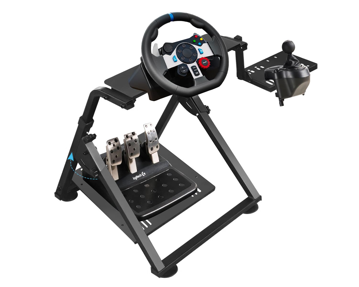 Racing Wheel Stand, Adjustable  Foldable Steering Wheel Sim Racing Stand for Logitech G920 G29 G923 G25, G27, G29 PS4 T300RS Thrustmaster Gaming Steering Wheel Stand, Wheel  Pedals Not Included