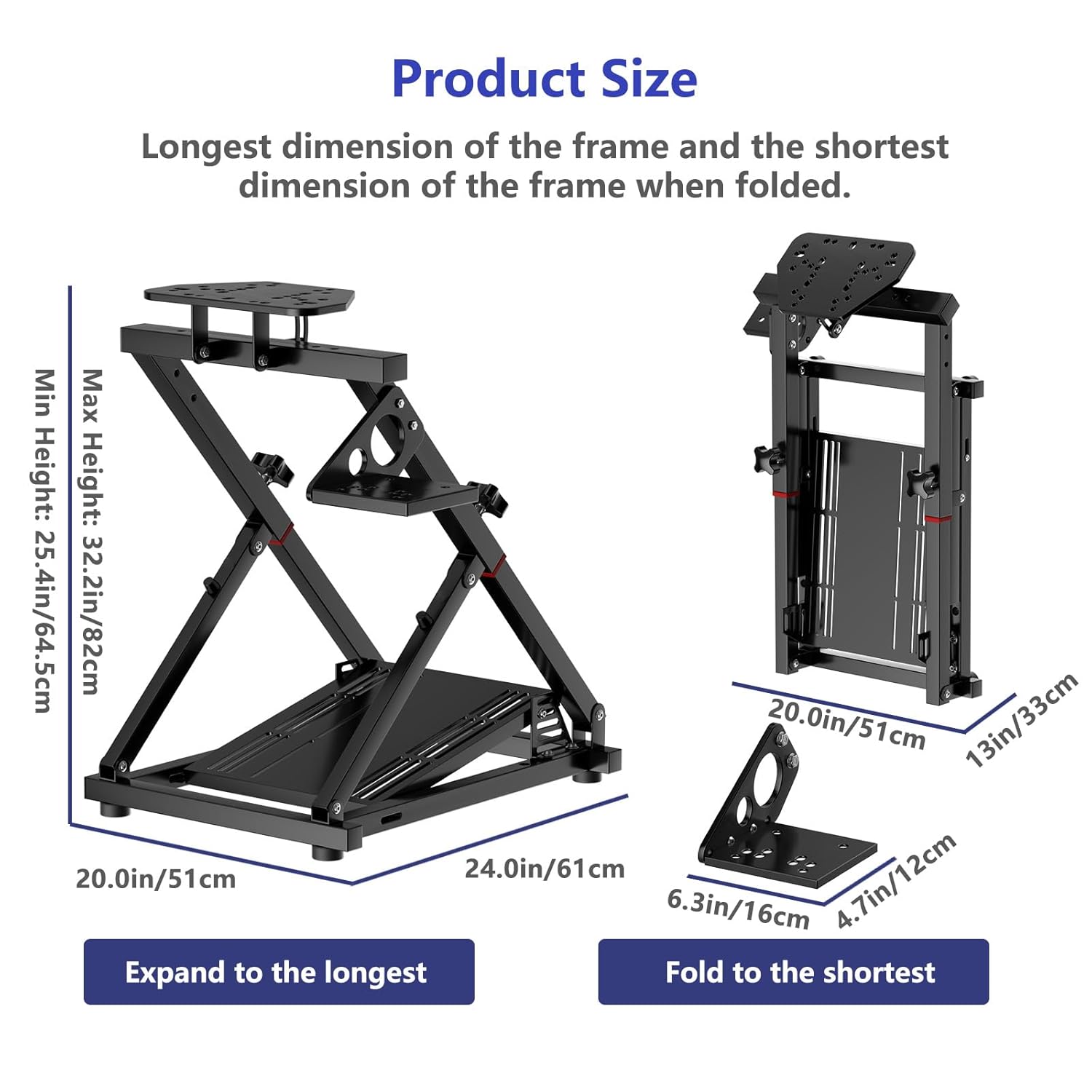 Racing Wheel Stand Steering Wheel Stand Racing Simulator Cockpit Support for Logitech G29 G920 G923 G27 G25 Thrustmaster T248 T300 TGT TGT2 TS-PC TS-XW T500 T500RS T300RS TX for Xbox PS4 PS5 PC