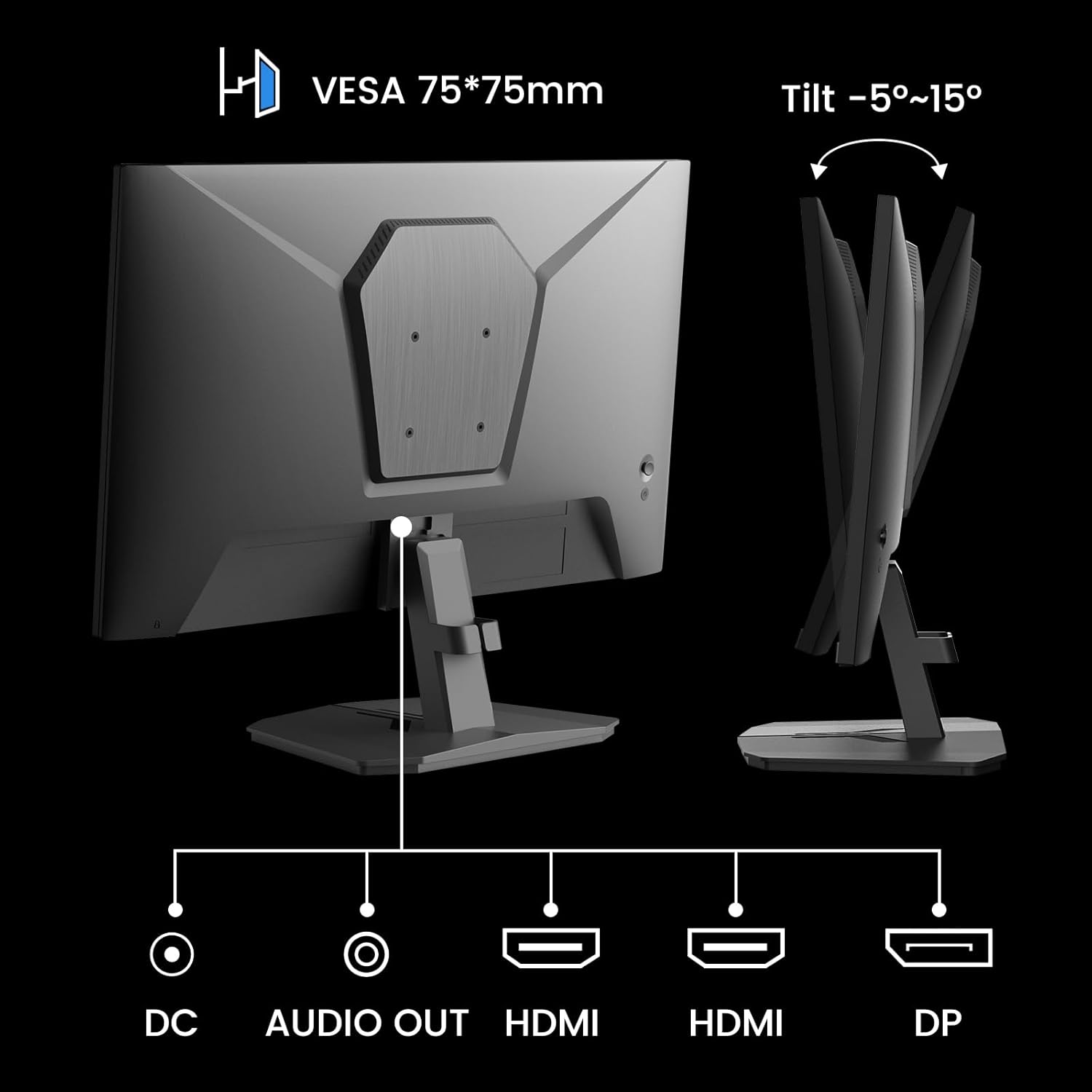 SANSUI 24 Inch Gaming Monitor 180Hz, DP 1.4 x1 HDMI 2.0 x2 Ports IPS Panel High Refresh Rate Computer Monitor, Racing FPS RTS Modes, 1ms Response Time 110% sRGB (ES-G24F4, HDMI Cable Included)