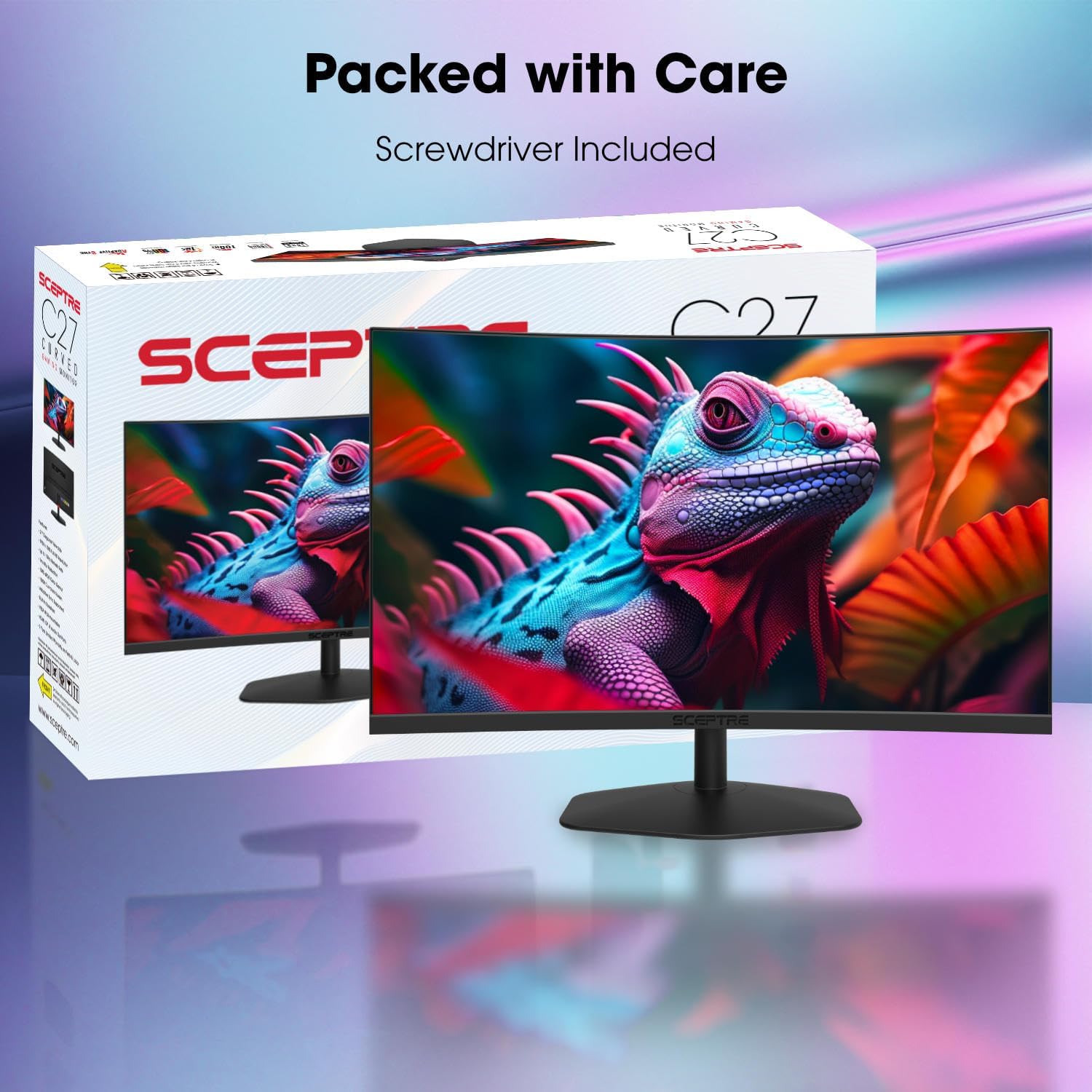 Sceptre Curved 24-inch Gaming Monitor 1080p R1500 98% sRGB HDMI x2 VGA Build-in Speakers, VESA Wall Mount Machine Black (C248W-1920RN Series)