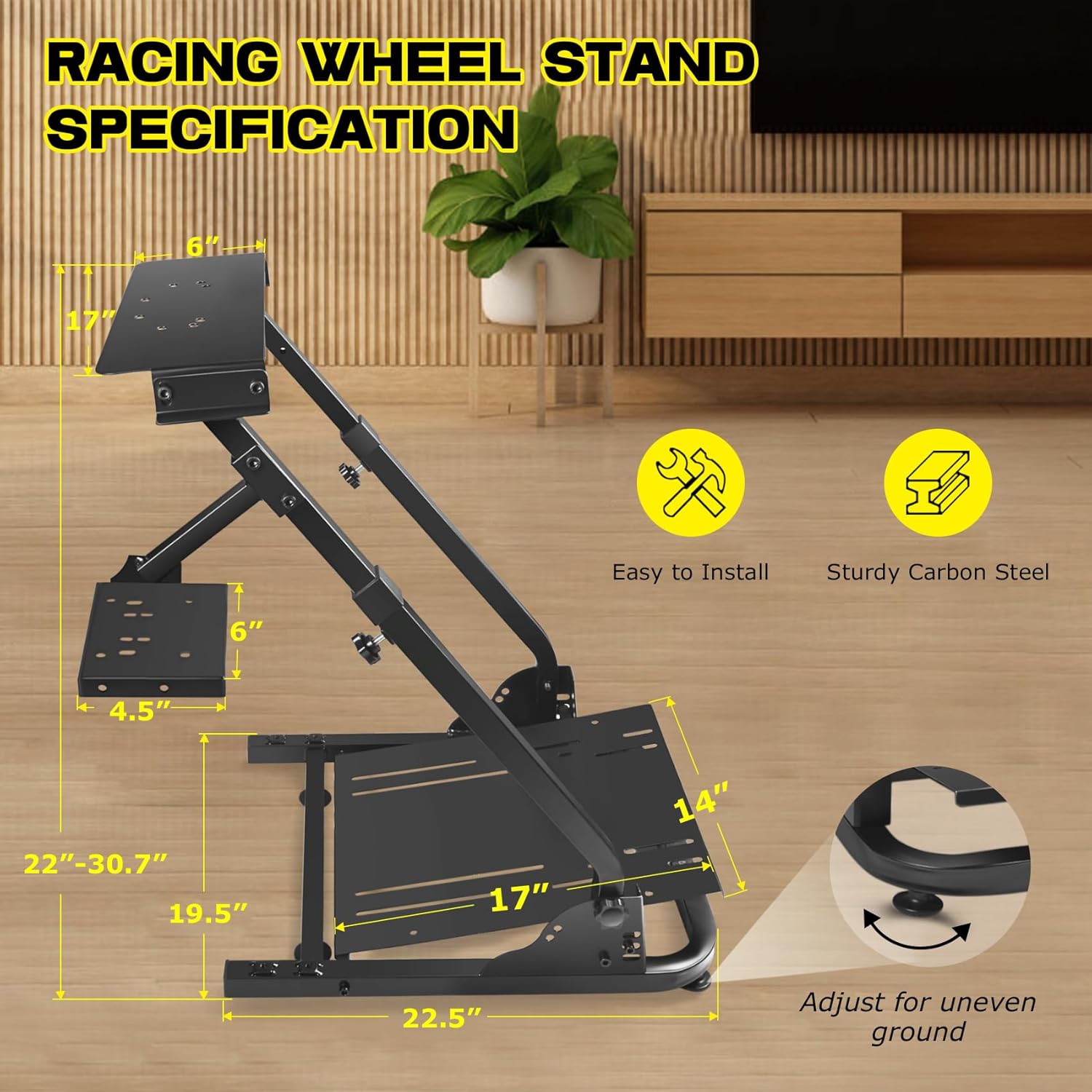 Slendor Racing Steering Wheel Stand for Logitech G920, G25, G27, G29 Wheel, Gaming Wheel Stand Driving Simulator Cockpit Pedal and Shifters Not Included.