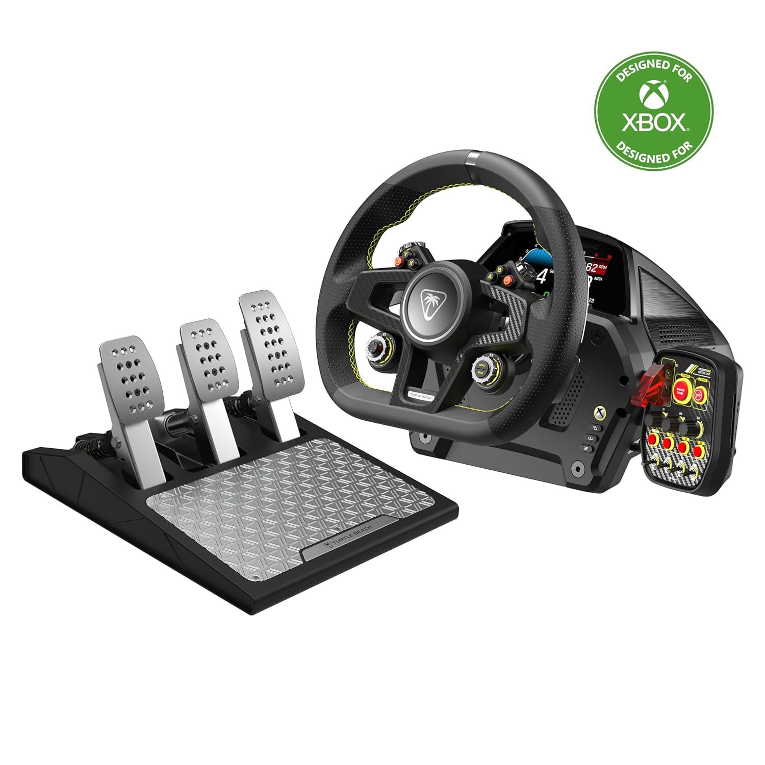 Turtle Beach VelocityOne Race Wheel  Pedal System Licensed for Xbox Series X|S, Xbox One, Windows 10  11 PCs – Force Feedback, Three Pedals  Magnetic Paddle Shifters, Hall Effect Sensors