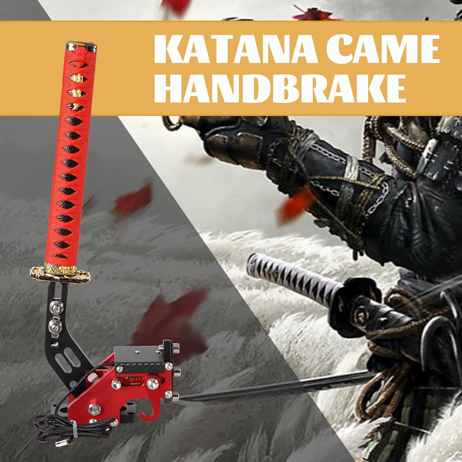 YESHMA 64 Bit USB Katana Handbrake Samurai Sword PC Handbrake Compatible with G25/27/29/920 T500 T300,Professional Gaming Peripherals Using for Racing Games(Without Clamp)